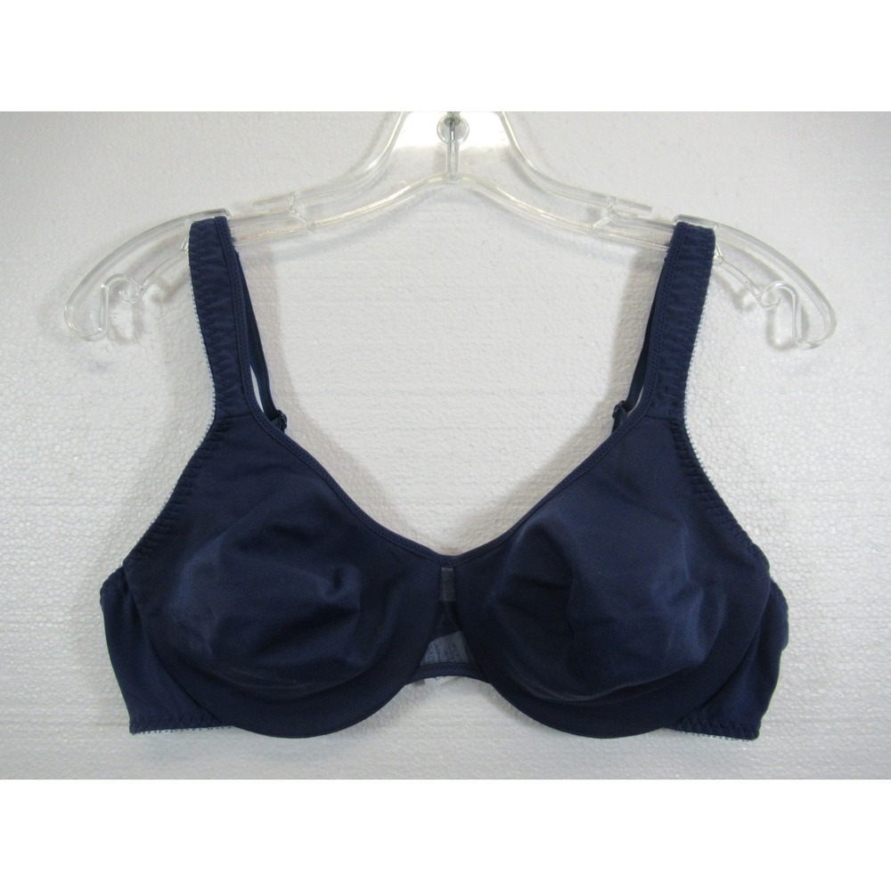 Vintage 90s Vassarette Unlined Bra 40C Blue Underwire 75-839 75839